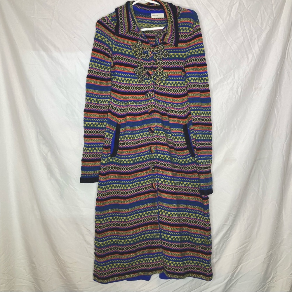 Sleeping on snow wool blend fair isle long cardigan
